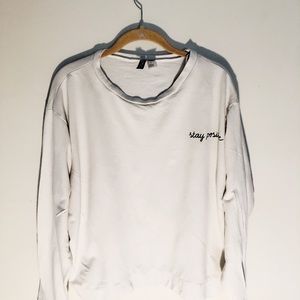 White Long Sleeve Shirt with Motif